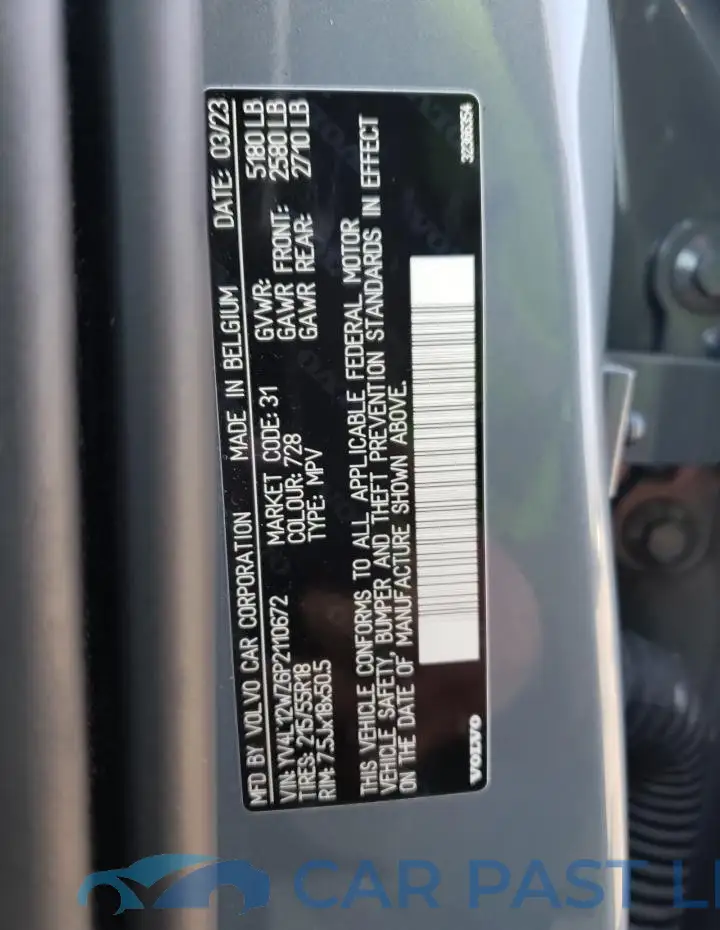 YV4L12WZ6P2110672# 12
