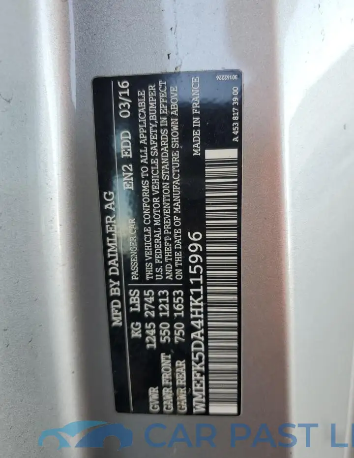 WMEFK5DA4HK115996# 12