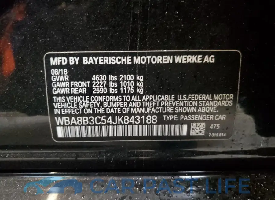 WBA8B3C54JK843188# 12