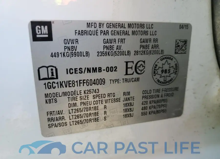 1GC1KVE81FF604009# 12