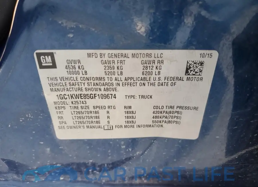 1GC1KWE85GF109674# 13