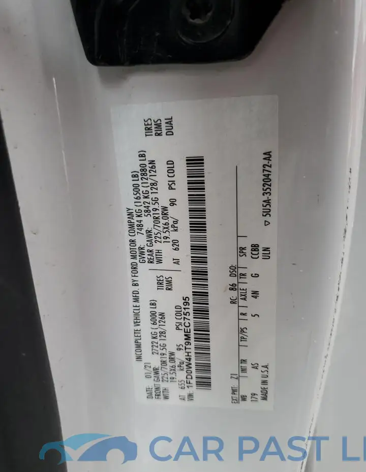 1FD0W4HT9MEC75195# 12