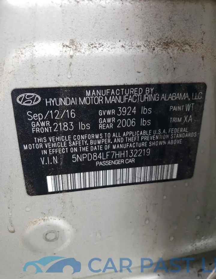 5NPD84LF7HH132219# 13