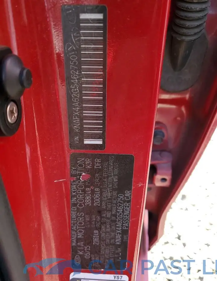 KNAFX4A62G5462750# 12