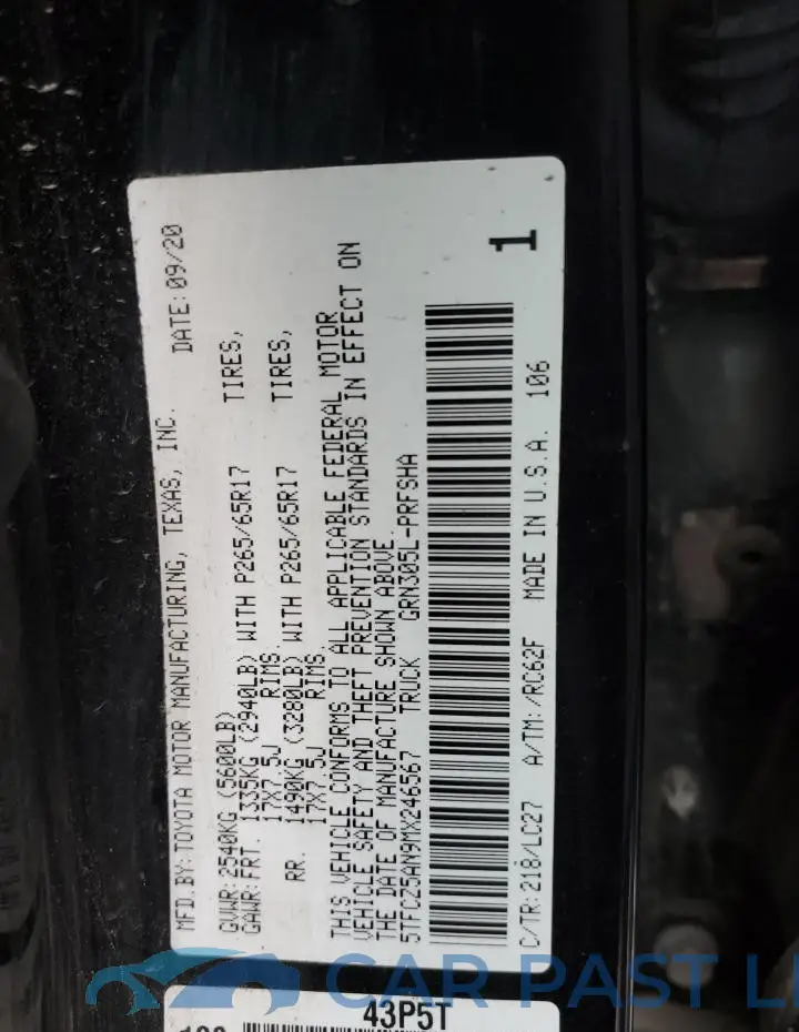 5TFCZ5AN9MX246567# 12