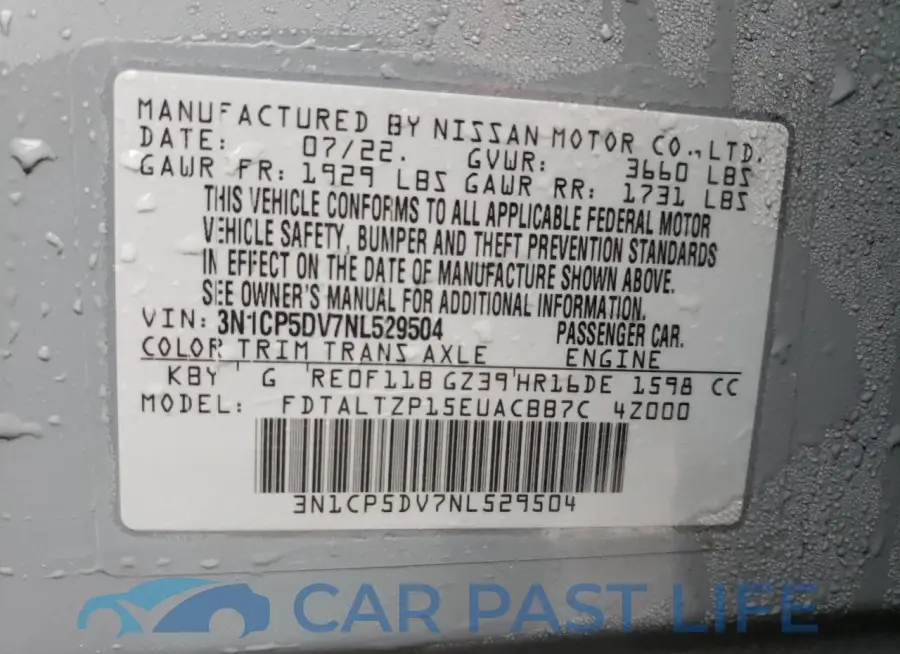3N1CP5DV7NL529504# 13
