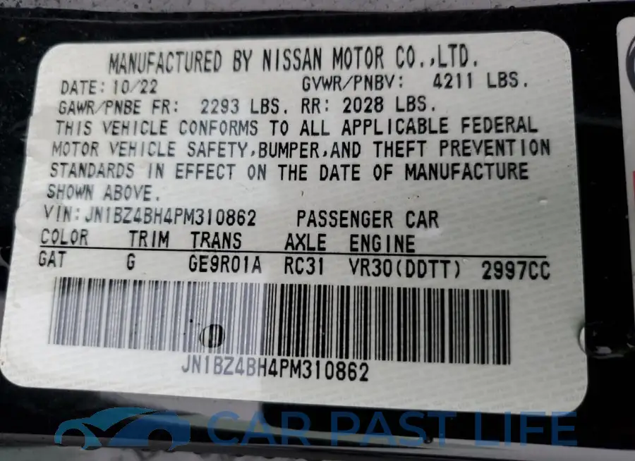 JN1BZ4BH4PM310862# 12