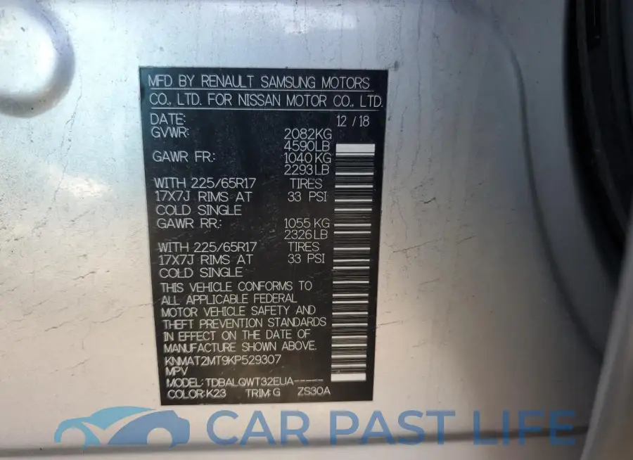 KNMAT2MT9KP529307# 12