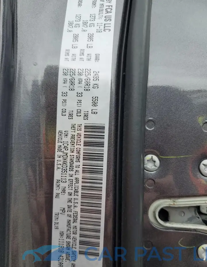 1C4PJMDX4KD351113# 13