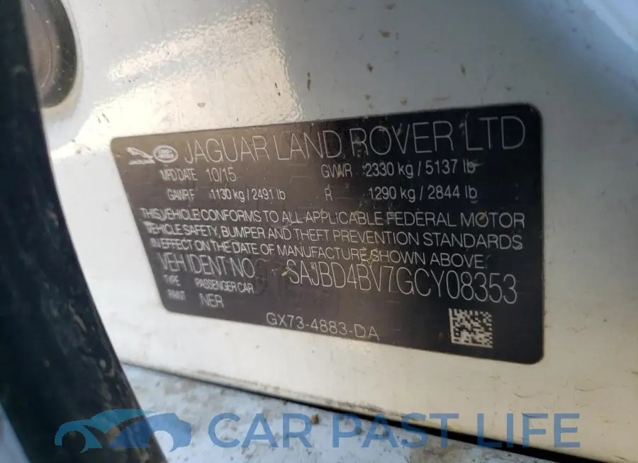 SAJBD4BV7GCY08353# 13