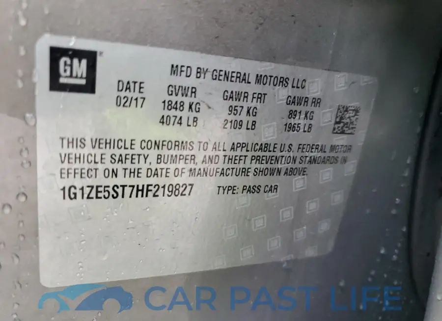 1G1ZE5ST7HF219827# 12