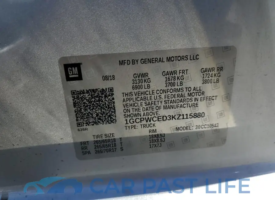 1GCPWCED3KZ115880# 12