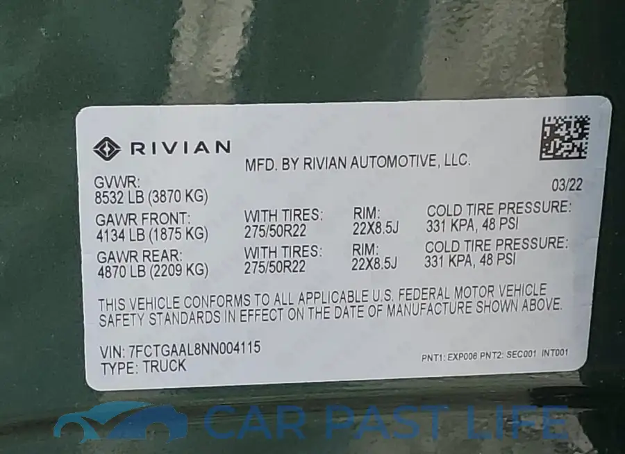 7FCTGAAL8NN004115# 12
