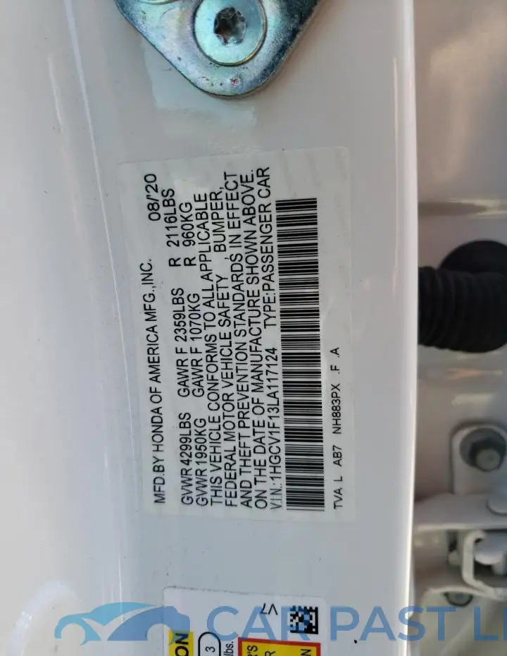 1HGCV1F13LA117124# 12