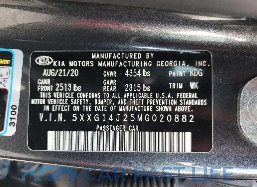 5XXG14J25MG020882# 13