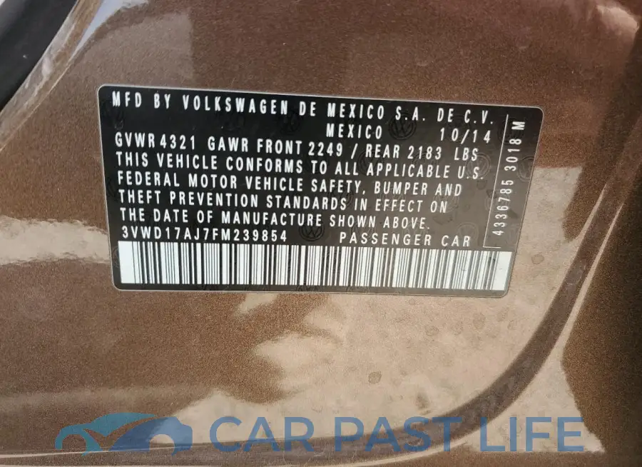3VWD17AJ7FM239854# 12