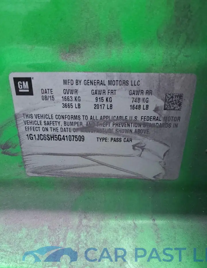 1G1JC6SH5G4107509# 13