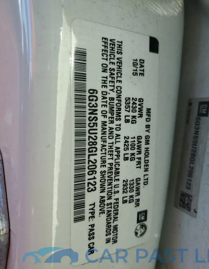 6G3NS5U28GL206123# 12