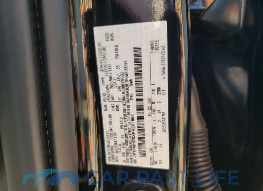 1FTFW1E8XPKE61864# 12
