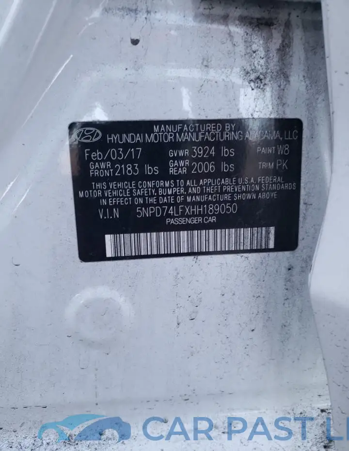 5NPD74LFXHH189050# 13