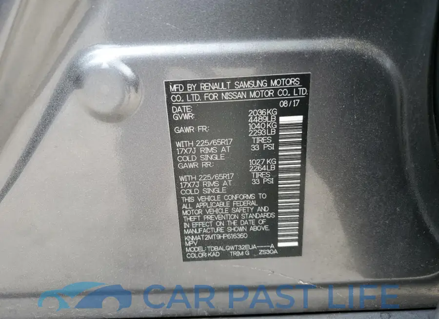 KNMAT2MT9HP616360# 13