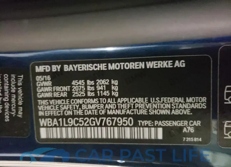 WBA1L9C52GV767950# 12