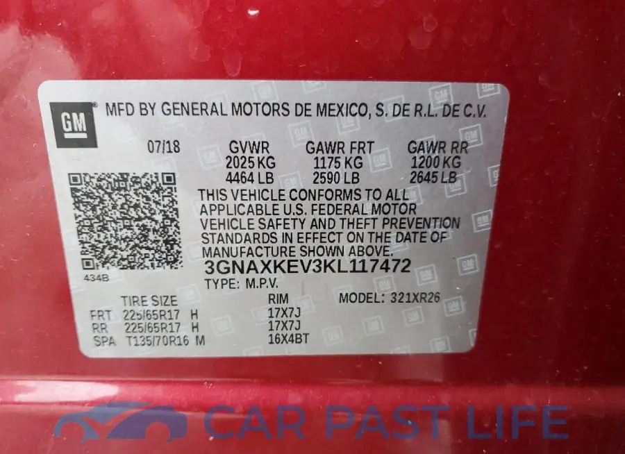 3GNAXKEV3KL117472# 13