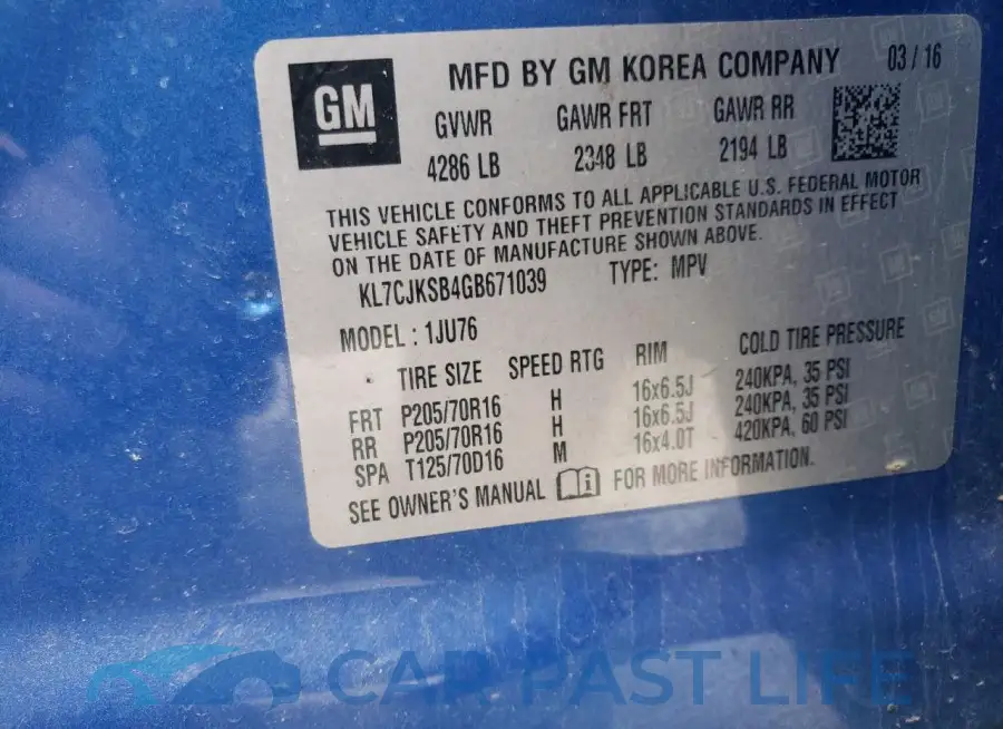 KL7CJKSB4GB671039# 13