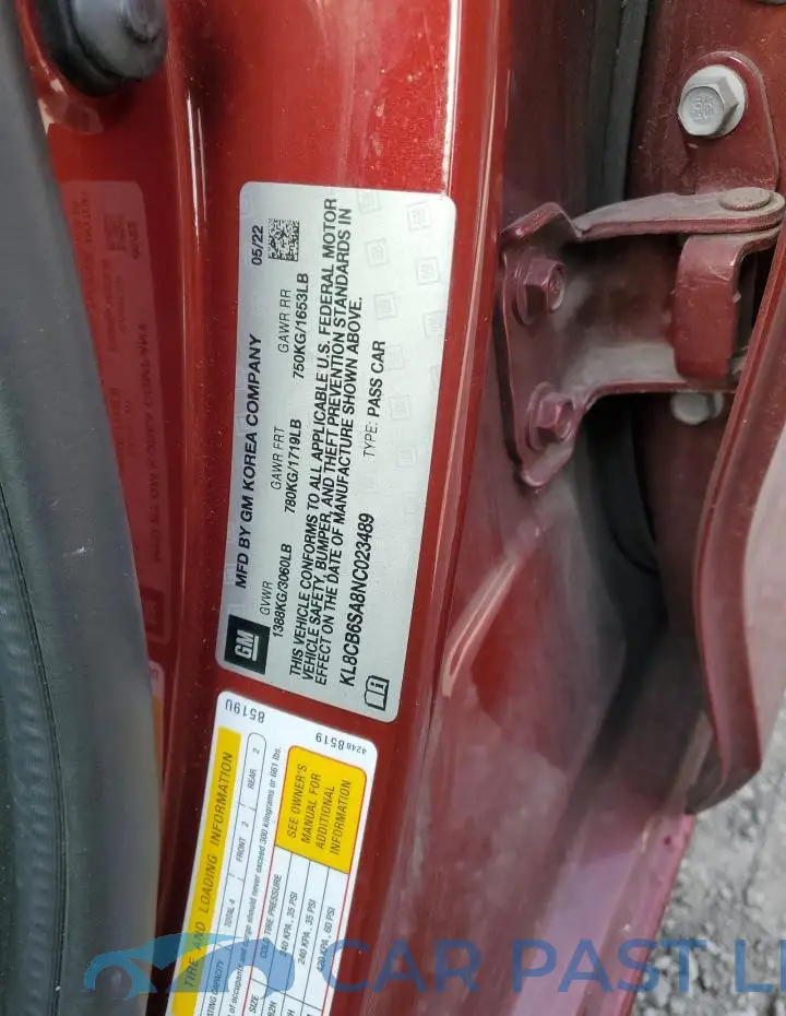 KL8CB6SA8NC023489# 12