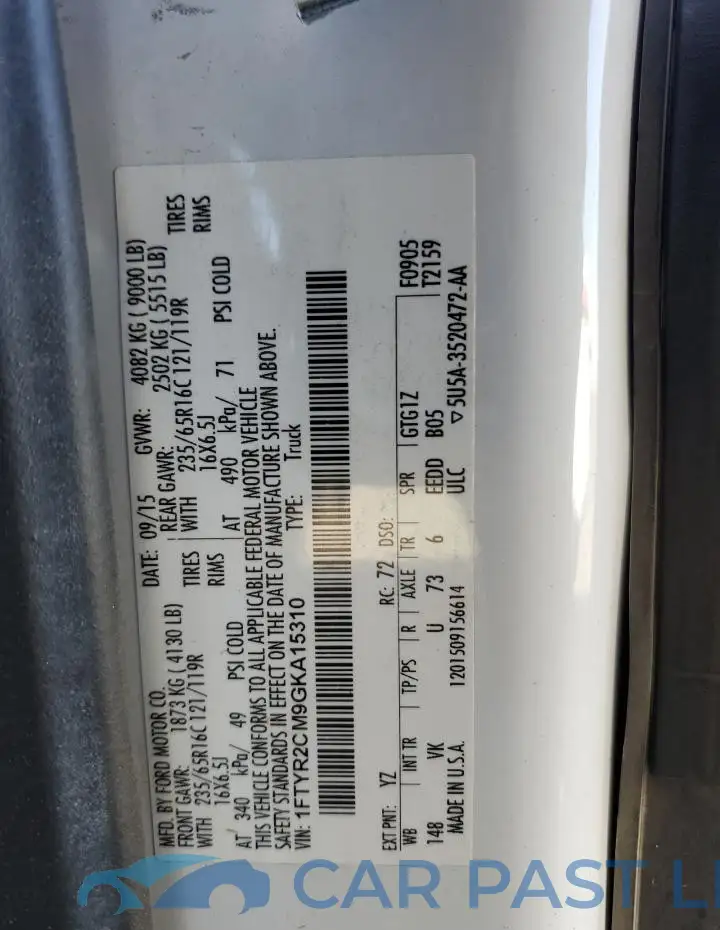 1FTYR2CM9GKA15310# 14
