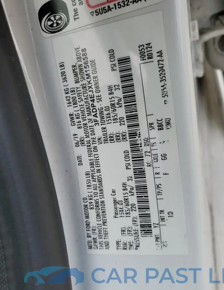 3FADP4EJXKM156588# 13