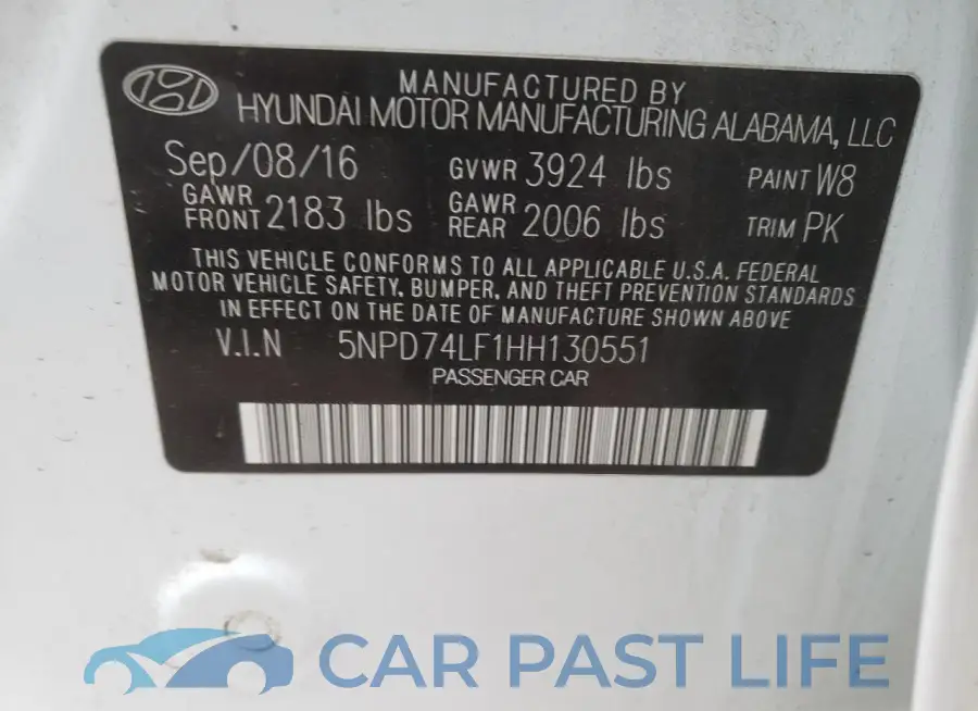 5NPD74LF1HH130551# 12