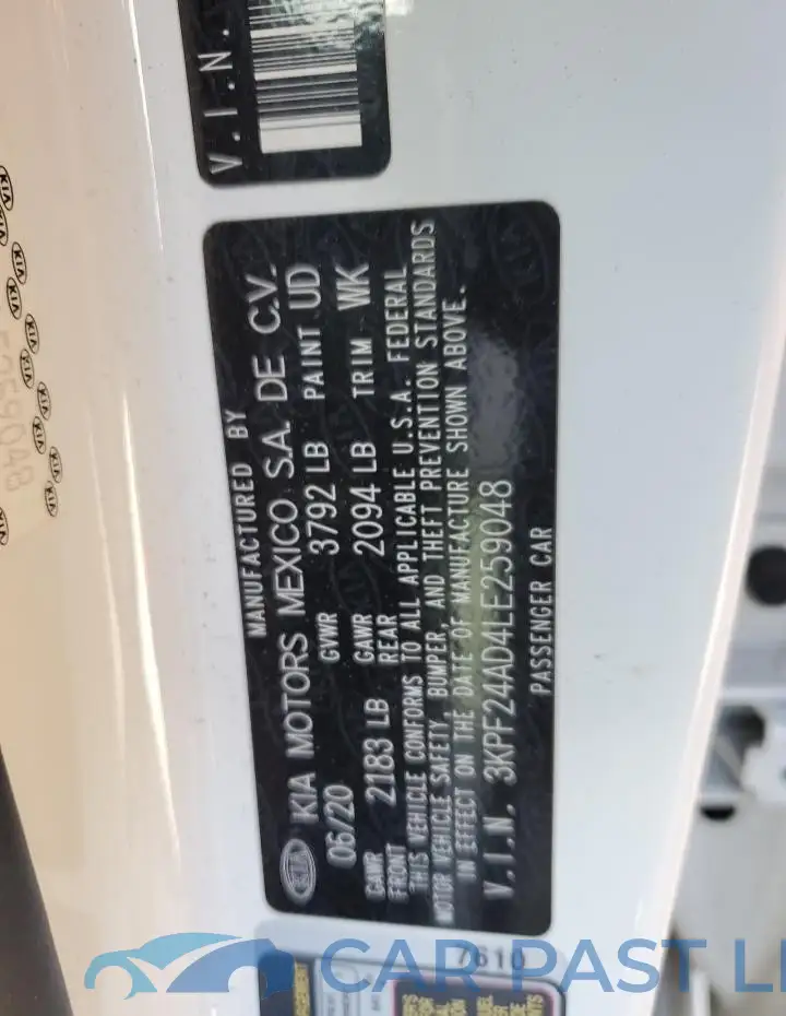 3KPF24AD4LE259048# 12