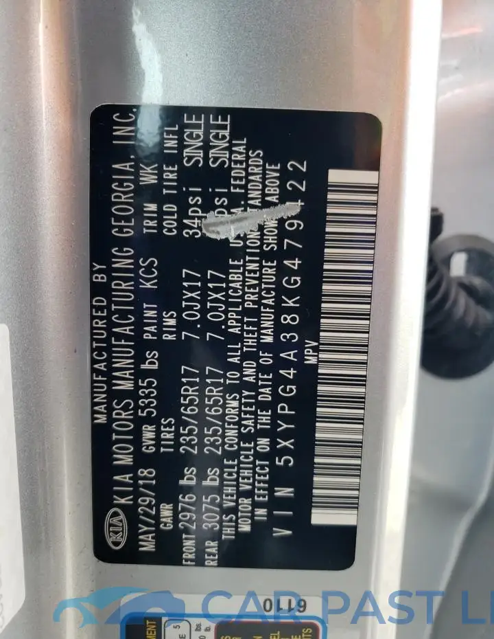 5XYPG4A38KG479422# 13