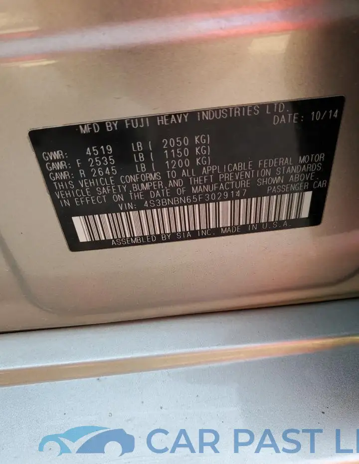 4S3BNBN65F3029147# 12
