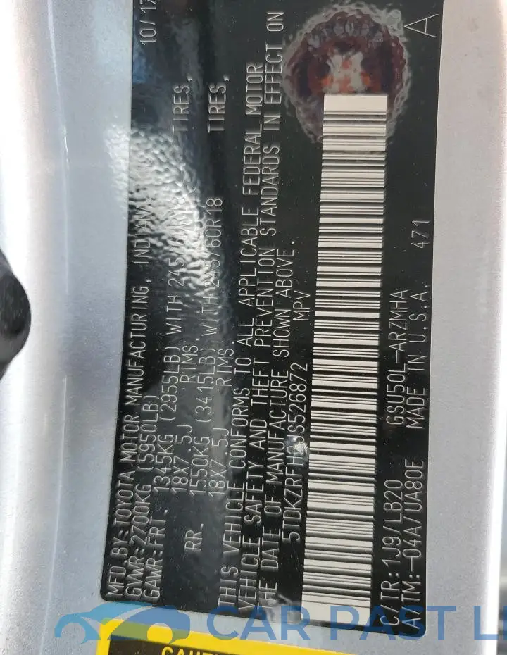 5TDKZRFH2JS526872# 13