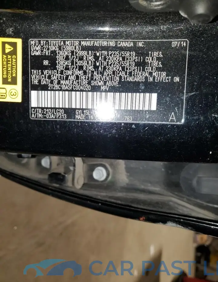 2T2BC1BA5FC004020# 13