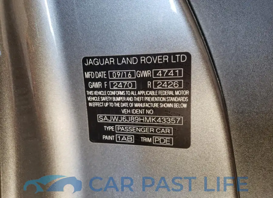 SAJWJ6J89HMK43357# 12