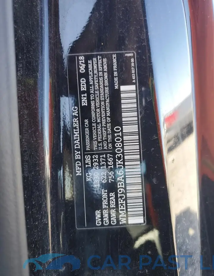 WMEFJ9BA6JK308010# 12