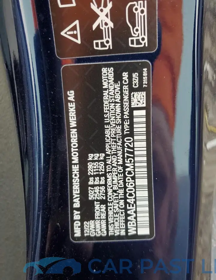WBAAE4C06PCM57720# 12