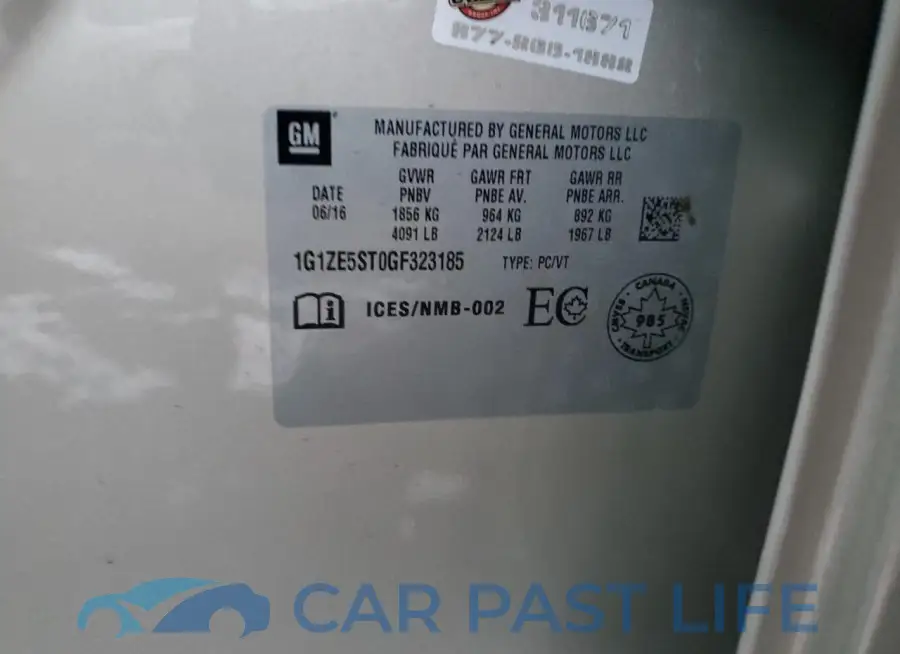 1G1ZE5ST0GF323185# 12