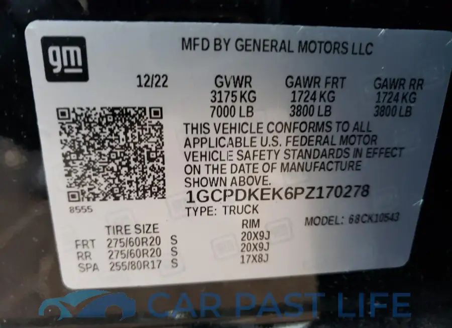 1GCPDKEK6PZ170278# 12