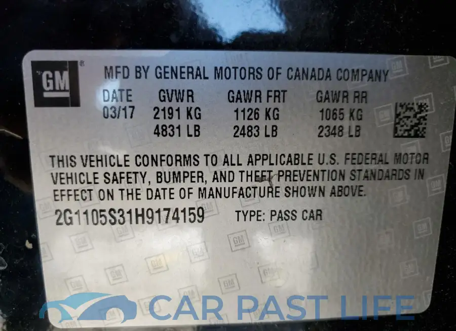 2G1105S31H9174159# 13