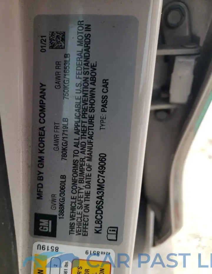 KL8CD6SA3MC749060# 13