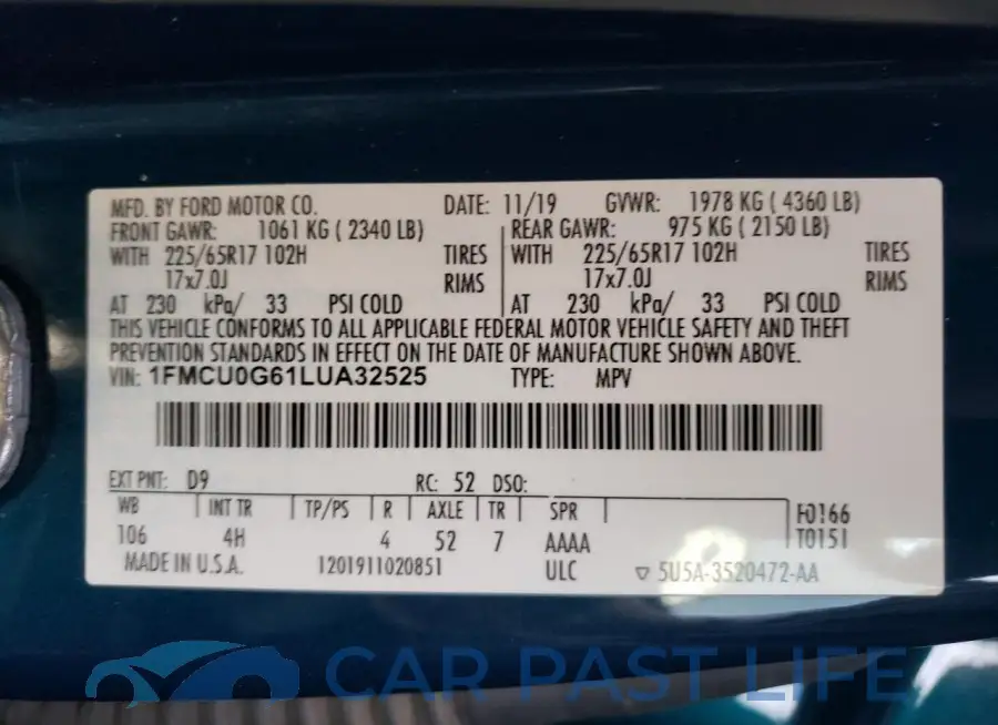 1FMCU0G61LUA32525# 13