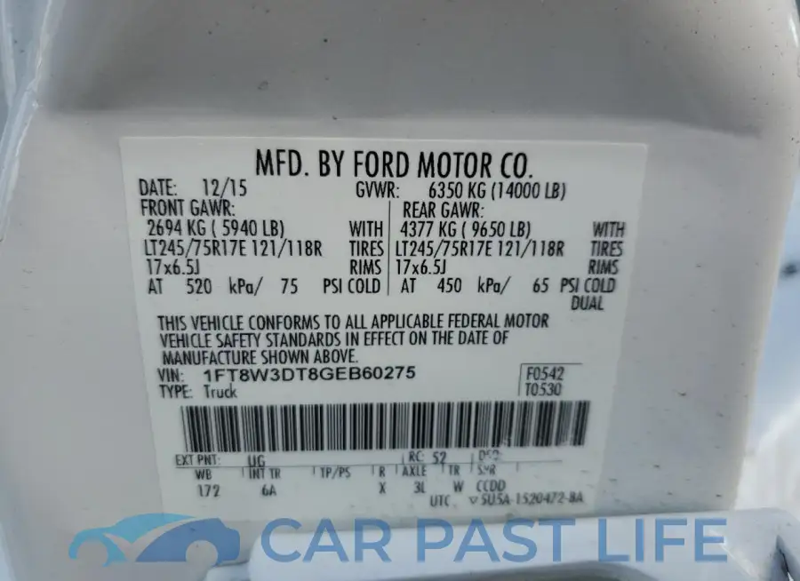 1FT8W3DT8GEB60275# 12