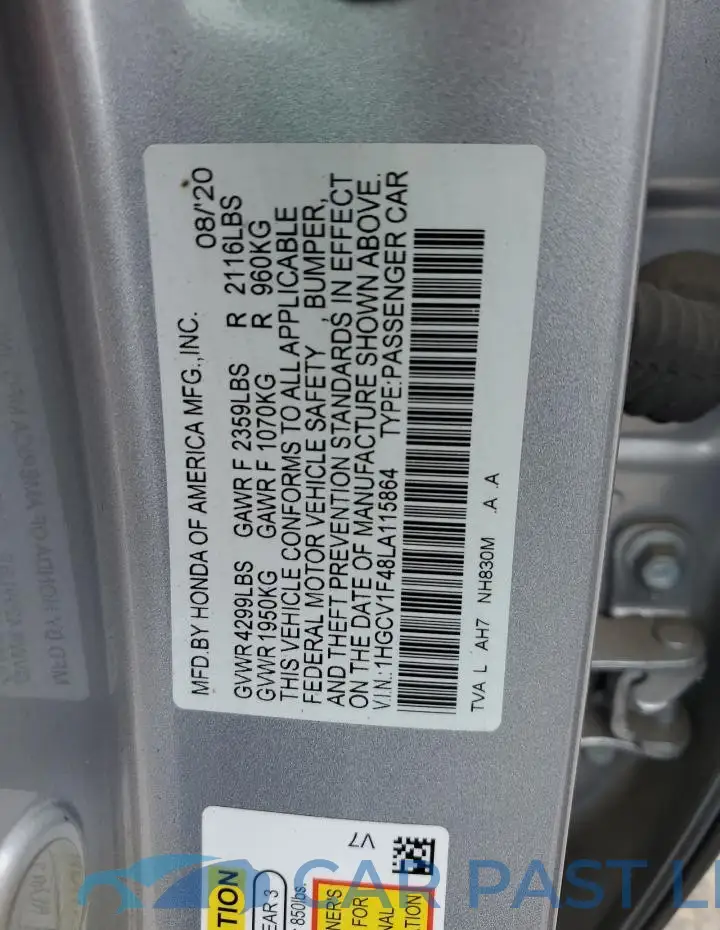 1HGCV1F48LA115864# 13