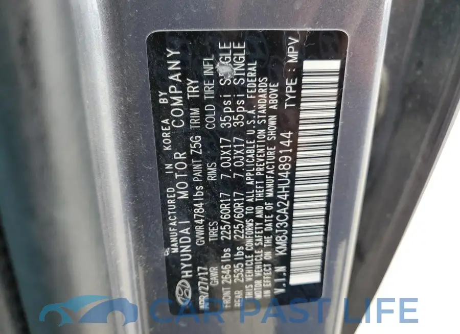 KM8J3CA24HU489144# 12
