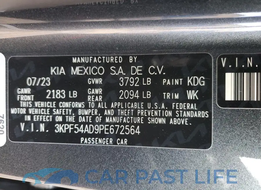 3KPF54AD9PE672564# 13