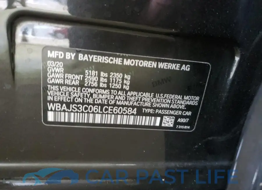 WBAJS3C06LCE60584# 12